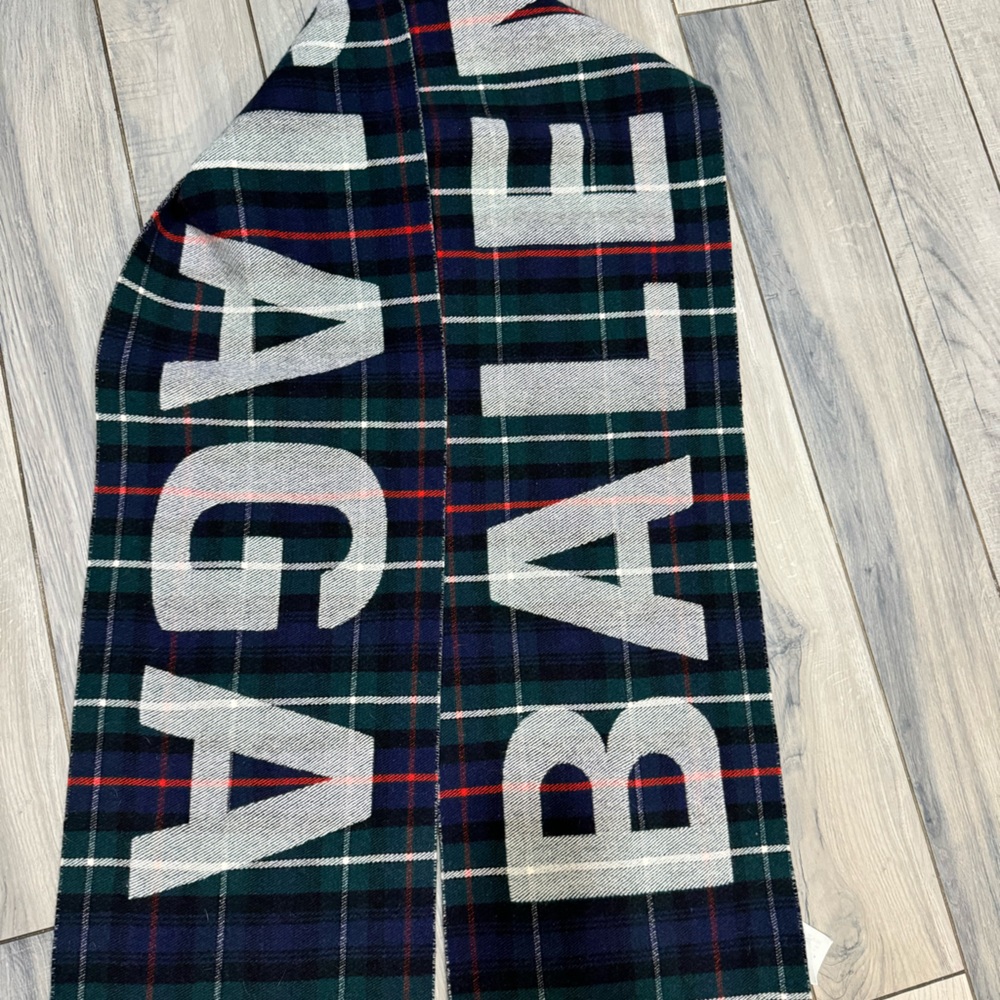 Balenciaga Multicolor Tartan Logo Scarf - Picture 5 of 8